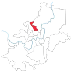 Location of Fabijoniškės eldership within Vilnius