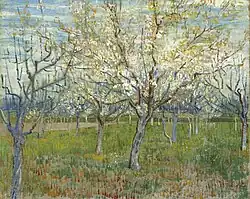 The Pink Orchard also Orchard with Blossoming Apricot Trees March 1888 Van Gogh Museum, Amsterdam (F555)