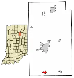 Location of Somerset in Wabash County, Indiana.