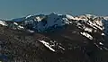 West aspect in winter, seen from the Hurricane Ridge Visitor Center area.