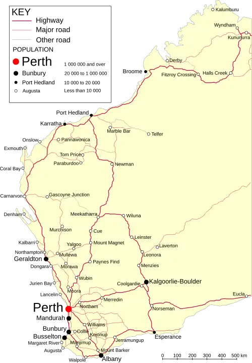 Map of Western Australia