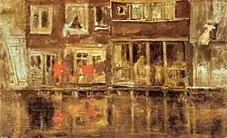 The Canal Amsterdam 1889 oil on wood