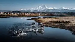 Mount Erciyes, a prominent volcanic mountain near Kayseri, known for its ski resort and hiking trails.
