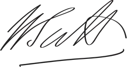 Cursive signature of William Pitt the Younger in ink