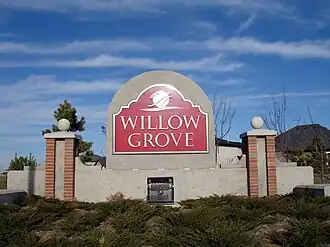 Willowgrove entrance sign