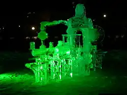 Confederation Park ice sculptures lit nightly.