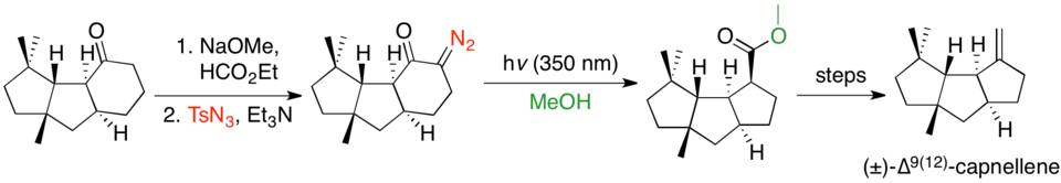 Application of Wolff rearrangement ring-contraction in the Fukumoto synthesis of capnellene