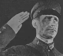 Yakov Alksnis in uniform, saluting