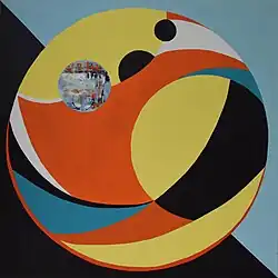 Fusion (2018), featured in the permanent public collection of the Nova Southeastern University Alvin Sherman Library.