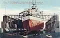 Yard Floating Dock-2 with battleship USS Illinois, a pre-dreadnought battleship in January 1902 for repair