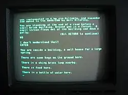 Monitor showing Colossal Cave Adventure