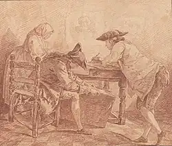 Young Artists in the Studio (ca.1763-65), re chalk, 35.2 x 41.2 cm., Metropolitan Museum of Art