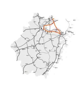 Map of the Expressway in Zhejiang Province