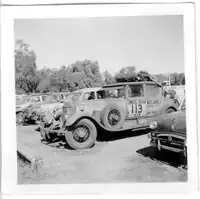 Cars at the trial in Alice Springs, July 1956