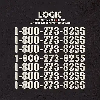 Обложка сингла Logic при участии Алессии Кары и Халида «1-800-273-8255» (2017)