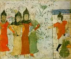 «Искандар разрушает капище огня». «Искандар-наме» Низами Гянджеви. Рукопись 1418 года