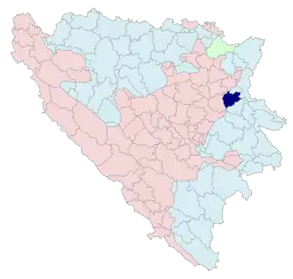 Община Шековичи на карте