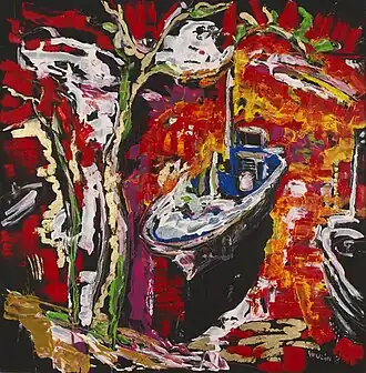 «Синяя лодка освещённая солнцем», 2013 год. Холст / масло, 130 х 130 см.