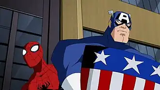 Человек-паук и Капитан Америка
