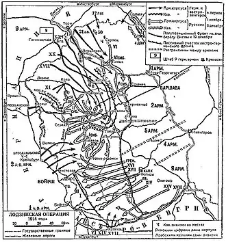 Наступление 4-й и 9-й русских армий Юго-Западного фронта