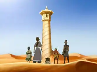 Команда Аватара и профессор Зей находят библиотеку Ван Ши Тонга в пустыне