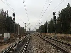 Входные светофоры. Вид со стороны ст. Матросово.