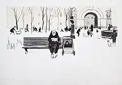 В. А. Вальцефер. В сквере. 1965