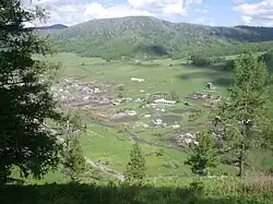 Вид с горы на село Дёмино