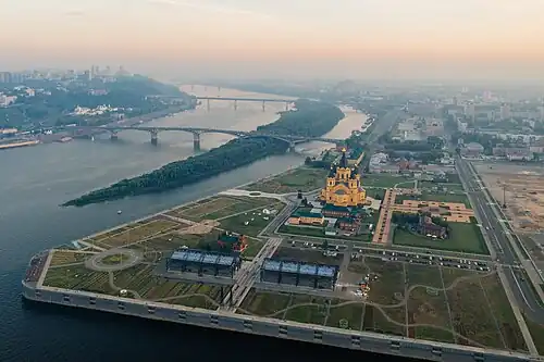 Вид на территорию Стрелки с высоты