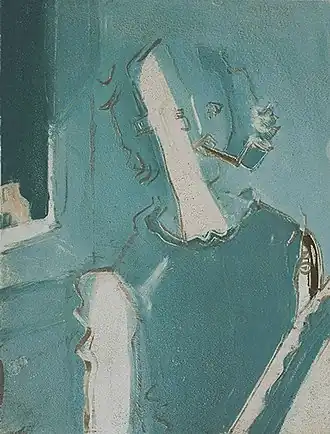 Курильщик (Автопортрет). Цветной офорт. 1976