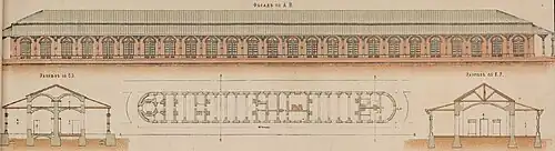 Чертёж вокзала 1851 года постройки