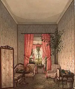 Интерьер дворца в Михайловке. Розовая гостиная