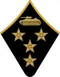 Петличный знак генерал-полковника танковых войск РККА ВС СССР с 1940 по 1943 год.