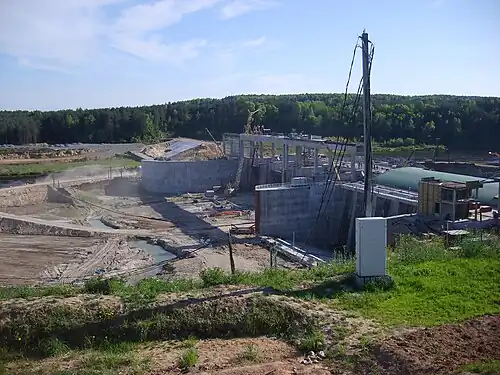 Гродненская ГЭС на этапе строительства. 9 мая 2012 года