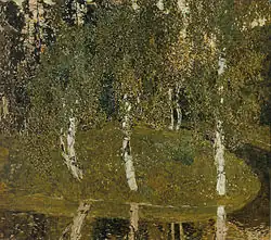 Александр Головин. Берёзки. 1908—1911. Бумага, гуашь. Государственная Третьяковская галерея