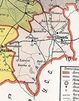 Гомельский округ на карте