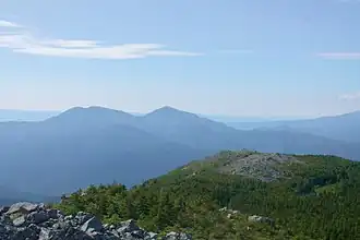 Вид с горы Ольховой (самой высокой вершины хребта) на гору Лысая и Партизанский  хребет