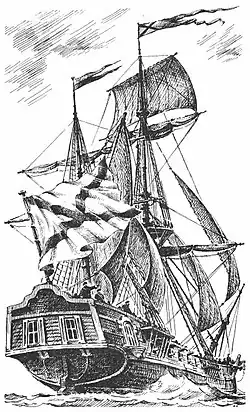 Иллюстрация из книги А. А. Чернышёва «Российский парусный флот»