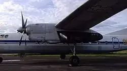 Данный экземпляр совершил певый полёт 26 июля 1968 года. Это был первый Ан-26, эксплуатируемый в Литовском УГА, в 1991 году перешёл авиакомпании «Литовские авиалинии», а в 1994 году — в ВВС Литвы. В последнем эксплуатировался до 1996 года, затем переехал в Каунасский Музей Авиации.