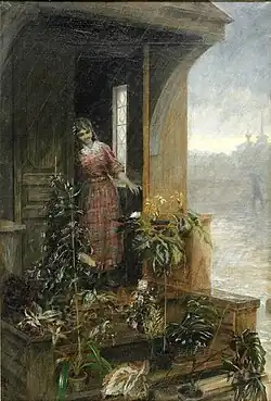 Девушка на крыльце