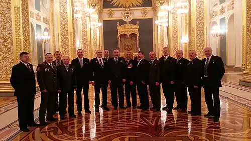 Герои Советского Союза, ветераны-афганцы в Андреевском зале Московского Кремля на торжественном приёме президента РФ по случаю празднования 9 декабря 2013 года