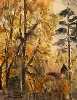 «Дерево, осень», (52×69.5, 1960)