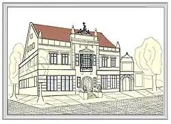Дом со скульптурами львов, Тильзит, рисунок