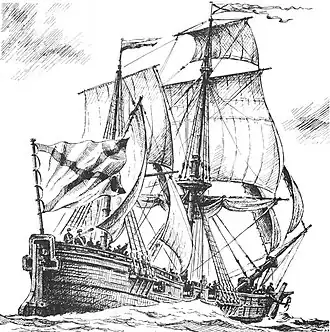 Иллюстрация из книги А. А. Чернышёва «Российский парусный флот»