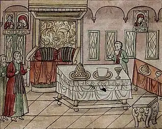 "А третей сорок, которым государя и государыню свахи опахивали, держал у места дьяк Андрей Подлесов"