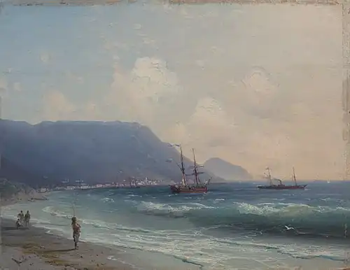 Иван Айвазовский. Морской пейзаж с видом на Ялту