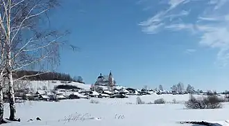 Вид на село и Ильинскую церковь (другое название - Церковь Николая Чудотворца)