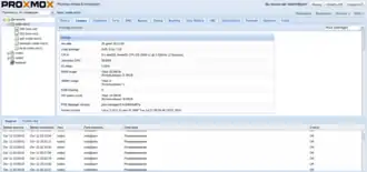 Скриншот веб-интерфейса администратора Proxmox VE 3.4