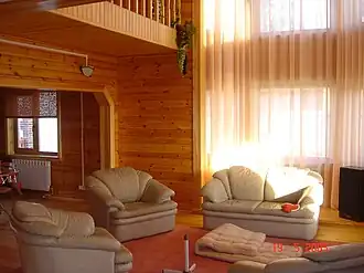 Интерьер дома из клеёного бруса