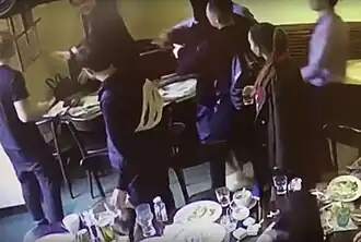 Кадры драки Кокорина и Мамаева с чиновниками Минпромторга